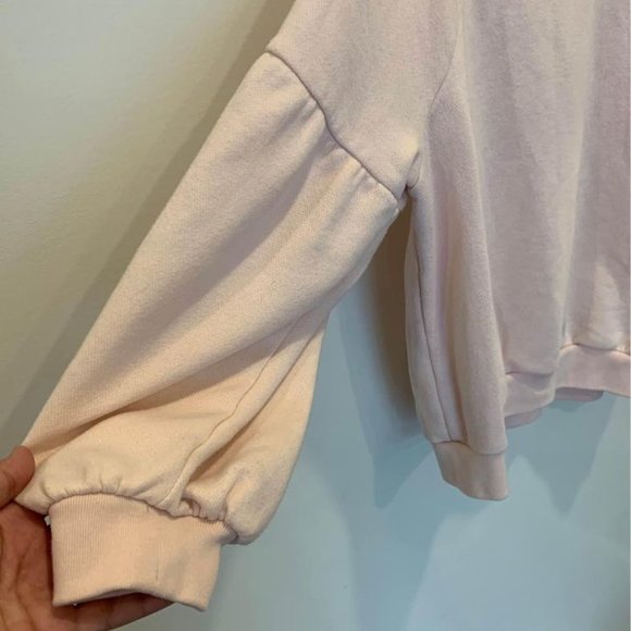 AERIE woman’s sweatshirt with balloon sleeve. Soft pink. Size large. Crew neck. - Picture 2 of 7